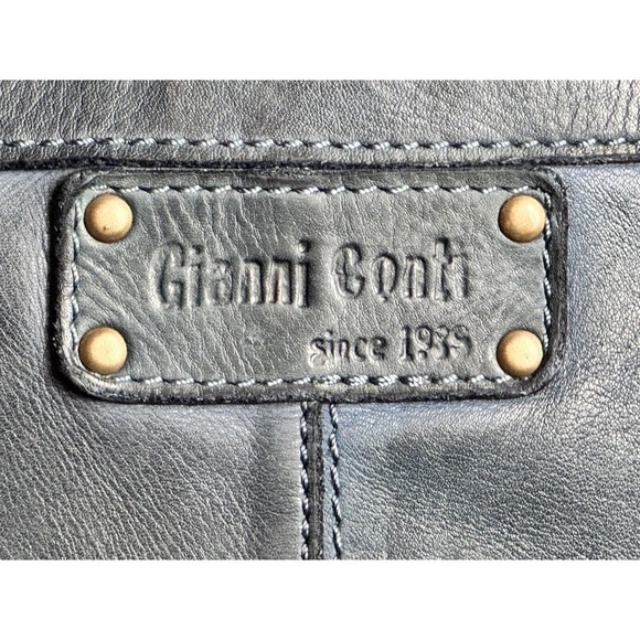 Gianni Conti Handbag Shoulder Crossbody Strap Navy 100% Leather Made Italy - Picture 11 of 15